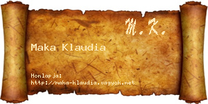 Maka Klaudia névjegykártya